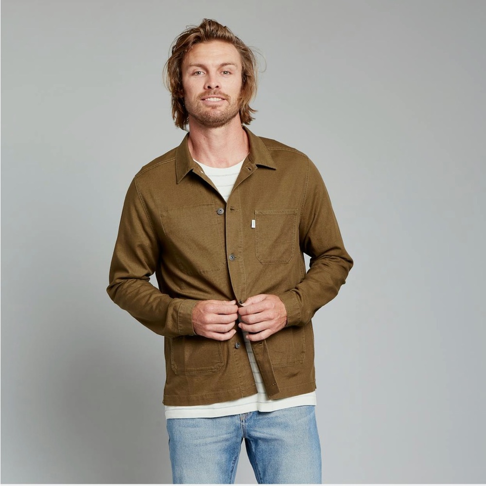 Wellen Stretch Chore Coat in Dark Olive